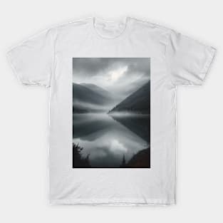 Grayscale Lake Promptography T-Shirt